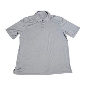 Lands' End Short Sleeve Polo Shirt Men Gray Large